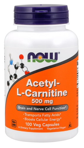 Acetyl-L Karnityna 500mg - 100 Vege kaps. - NOW Foods