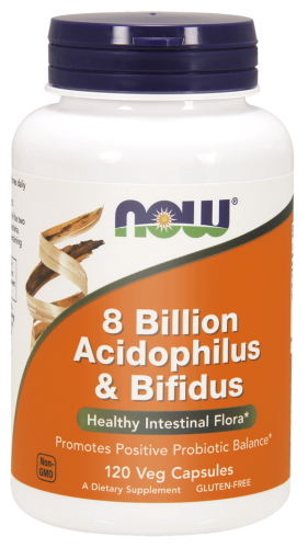 Probiotyk 8 miliardów bakterii Acidofilus i Bifidus – 120 Vege kaps. - NOW Foods