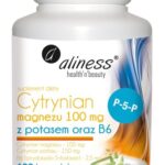 Cytrynian Magnezu 100 mg z potasem 150 mg, B6 (P-5-P) x 100 Vege kaps. - Aliness
