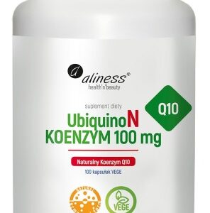 Naturalny KOENZYM Q10 - Aliness - UbiquinoN 100mg - 100 Vege kaps.