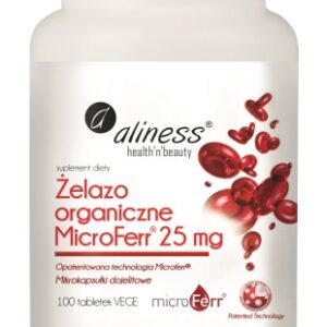 Żelazo organiczne MicroFerr® 25mg - 100 Vege kaps. - Aliness