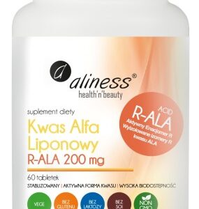 Kwas Alfa Liponowy - Aliness - R-ALA 200mg - 60 kaps.