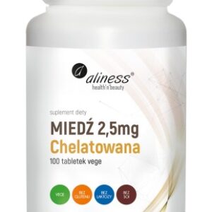 Miedź chelatowana - Aliness - 2,5mg - 100 Vege kaps.