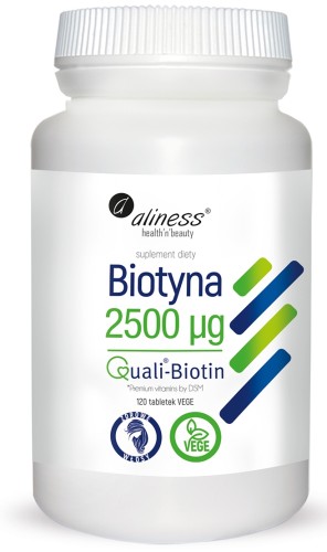 Biotyna 2500 mcg QualiBiotin® x 120 tabletek VEGE - Aliness