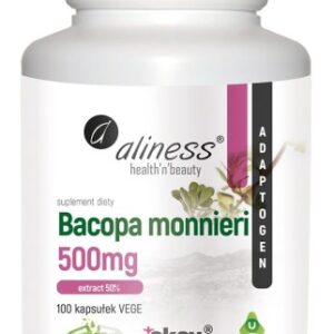 Bacopa monnieri extract 50%, 500 mg x 100 Vege Caps. - Aliness