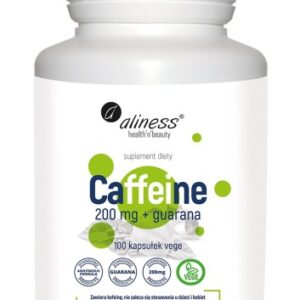 Caffeine 200 mg + guarana x 100 vege kaps. - Aliness