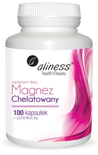 Magnez chelatowany + Wit B6 100 kaps. - Aliness