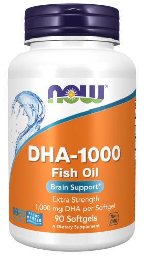 DHA-1000 Fish Oil Extra Strength Softgels 1000mg 90 żelek - NOW Foods