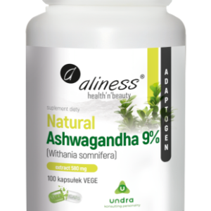 Natural Ashwagandha 580mg 9% x 100 Vege kaps. - Aliness