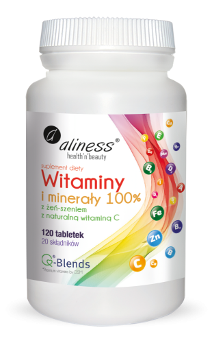 Kompleks witamin i minerałów 100% - 120 kaps. - Aliness
