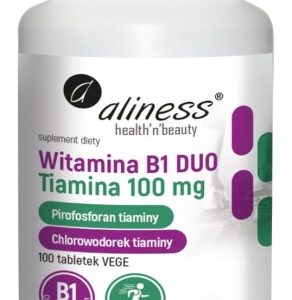 Tiamina Witamina B1 Aliness - DUO 100mg - 100 Vege kaps.