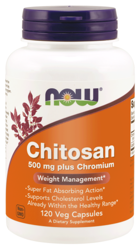 Chitosan + Chrom 500mg – 120 Vege kaps. - NOW Foods