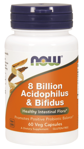 Probiotyk Acidofilus i Bifidus 8 miliardów 60kaps - NOW Foods