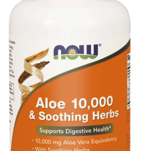 Aloes 10 000mg + wiąz + prawoślaz + imbir - 90 Vege kaps. - NOW Foods