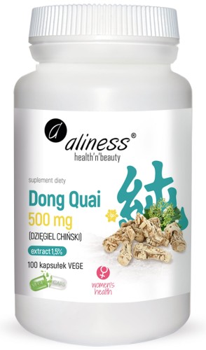 Dong Quai - Dzięgiel chiński ekstrakt 1,5% 500mg 100 vege kaps. - Aliness