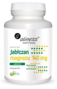 Jabłczan magnezu - Aliness - 140mg + B6 P-5-P - 100 Vege kaps.