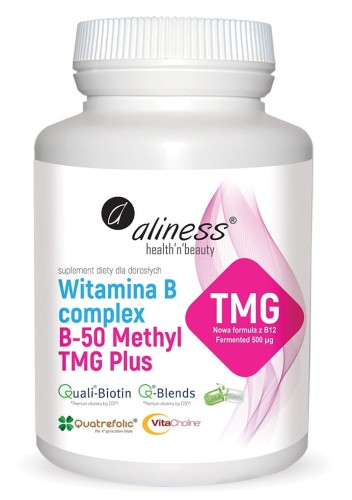 Witamina B Complex B-50 Methyl TMG PLUS - 100 Vege kaps. - Aliness