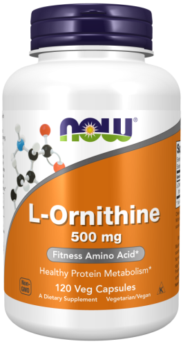 L-ornityna 500mg - 120 Vege kaps. - NOW Foods