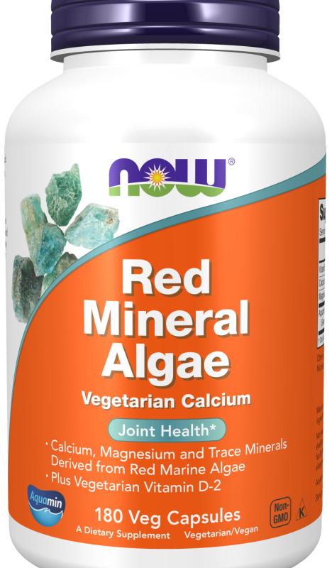 Wapń z alg morskich Red Mineral Algae - 180 Vege kaps. - NOW Foods