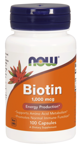 Witamina B7 Biotyna 1000mcg – 100 kaps. – NOW Foods