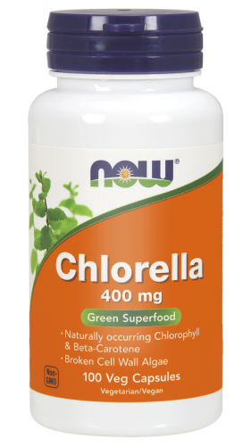 Chlorella w kapsułkach 400mg - 100 Vege kaps. - NOW Foods