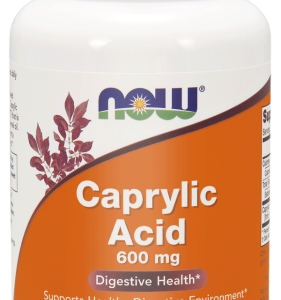 Kwas kaprylowy Caprylic Acid 600mg – 100 żelek - NOW Foods