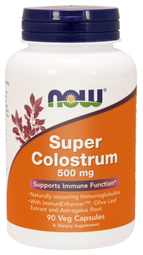 Colostrum Super Colostrum 500mg – 90 Vege kaps. - NOW Foods