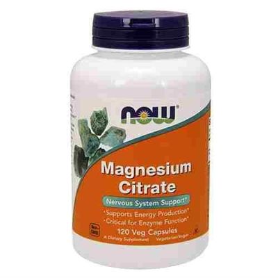 Cytrynian magnezu 400mg - 120 kaps. - NOW Foods