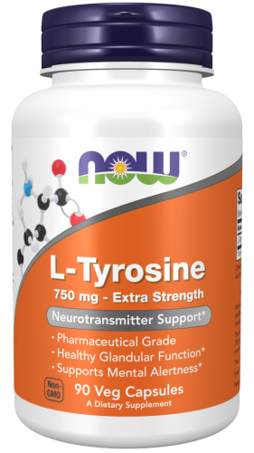 L-tyrozyna L-tyrosine 750mg - 90 Vege kaps. - NOW Foods