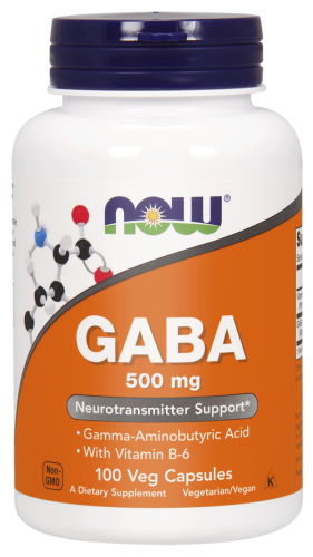 Kwas GABA kwas Gamma-aminomasłowy 500mg - 100 Vege kaps. - NOW Foods