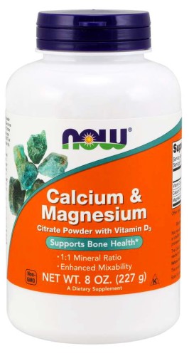 Cytrynian magnezu i wapnia + D3 - 227g proszek - NOW Foods